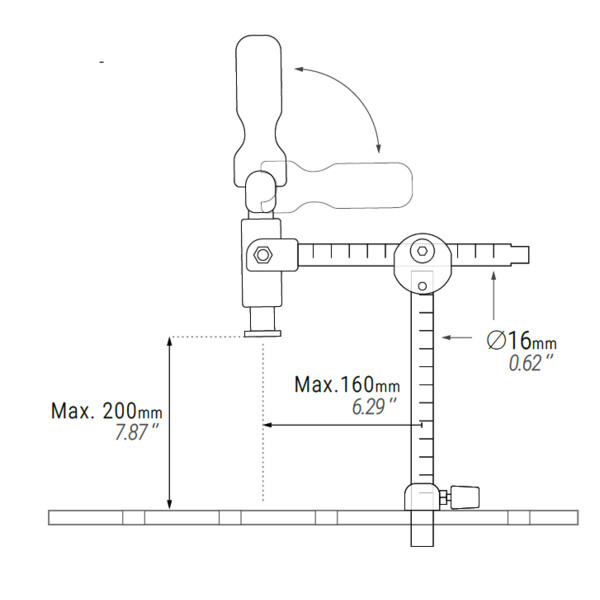 Pince piston pour table de soudage tcp